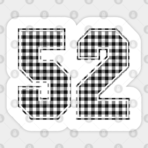 Plaid Number - 52 - Dark Sticker by tavare